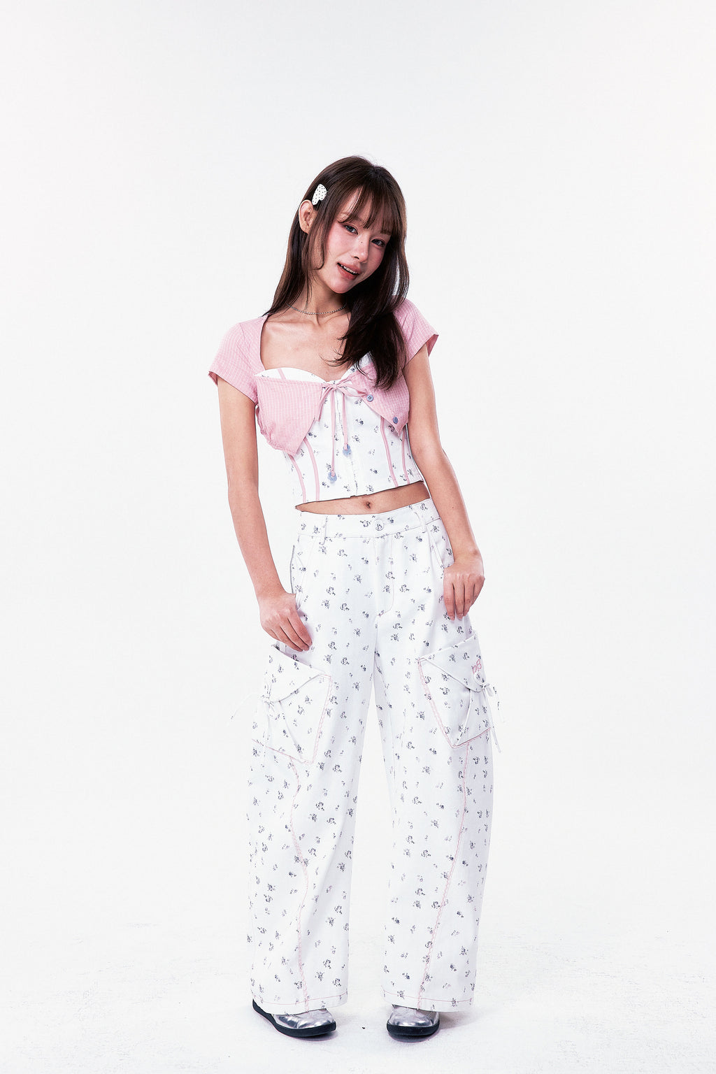 PLÜF Tie Front Bustier (Pink)