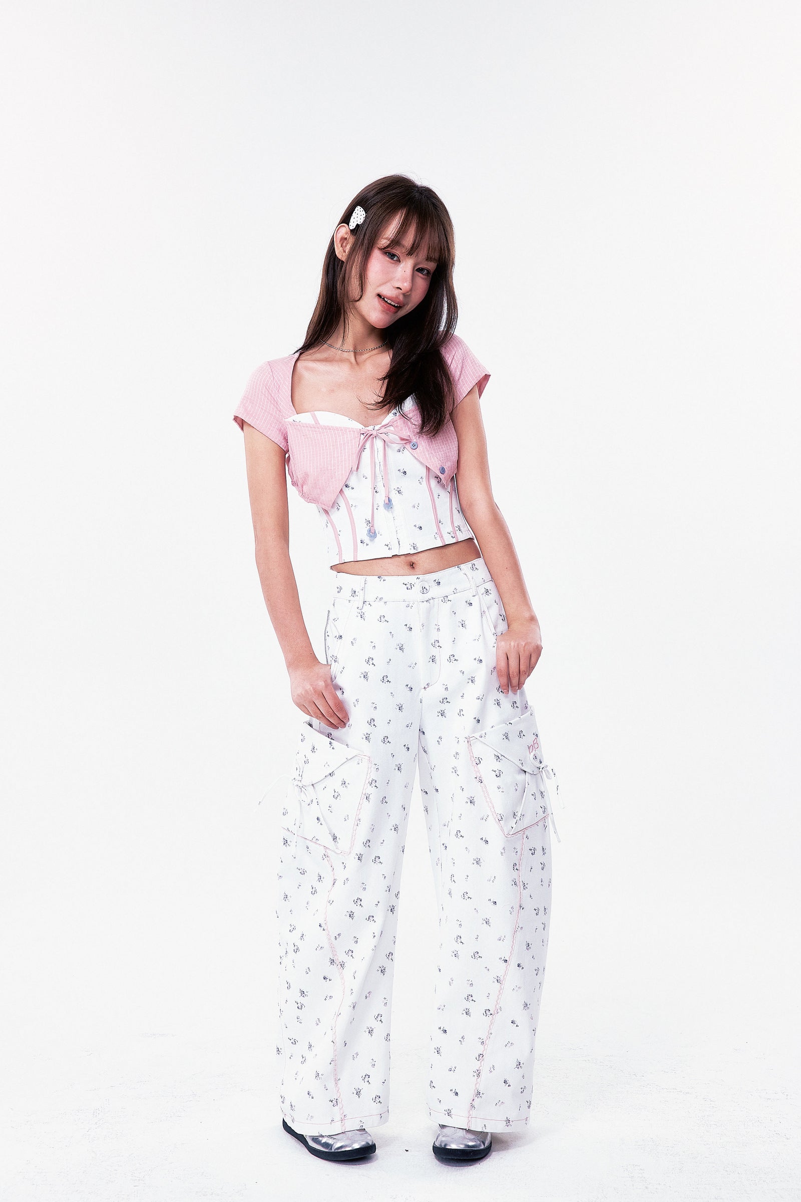PLÜF Tie Front Bustier (Pink)