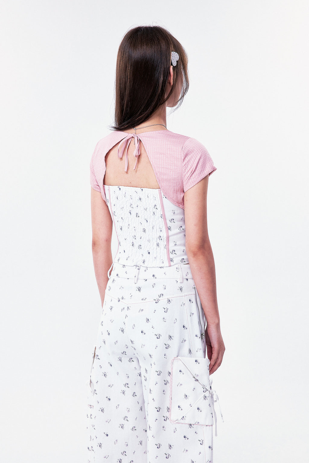 PLÜF Tie Front Bustier (Pink)