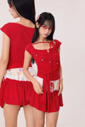 Dear Days Asymmetrical Knit Top (Red)