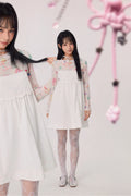 Dear Days Puffy Mini Dress (White)