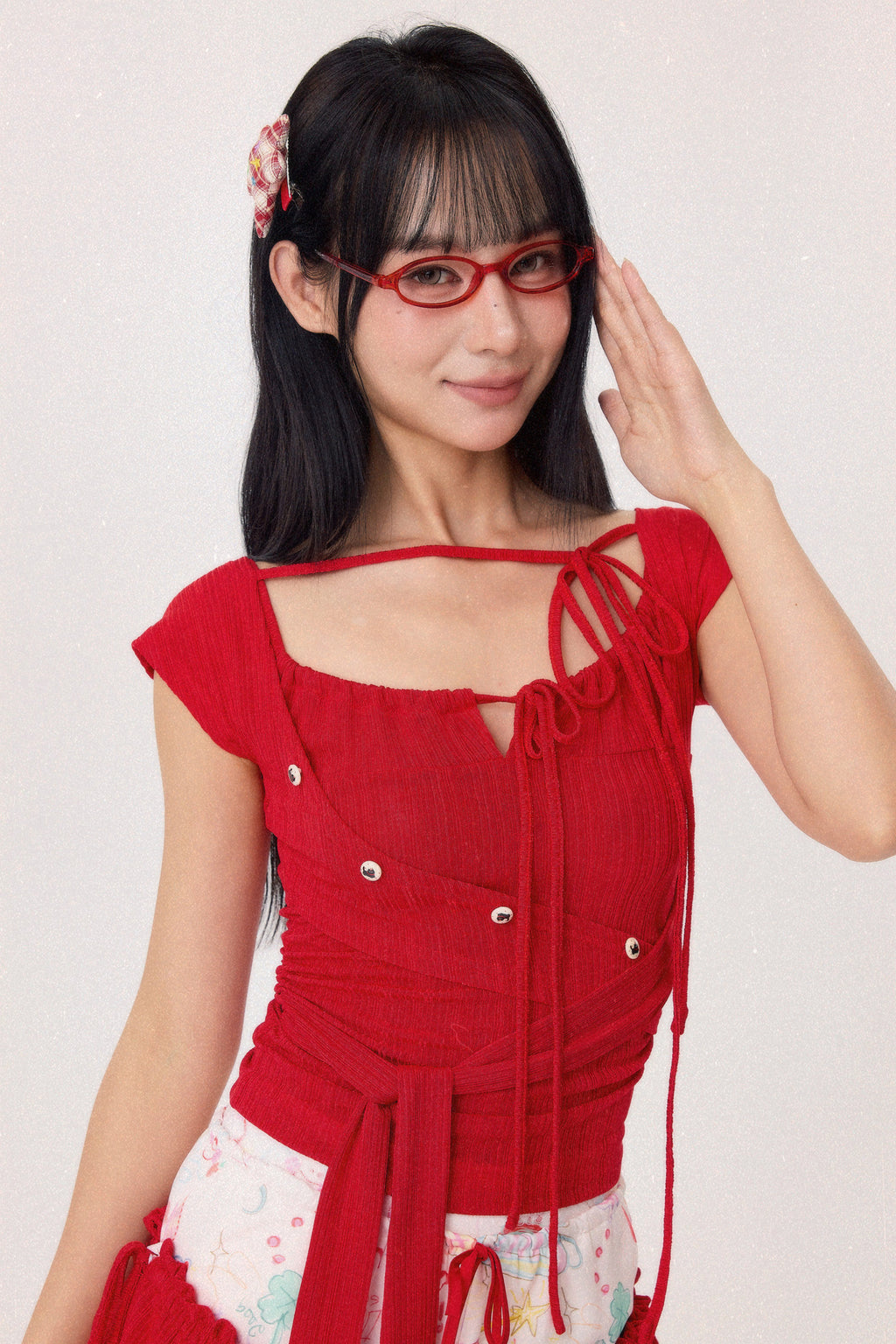 Dear Days Asymmetrical Knit Top (Red)