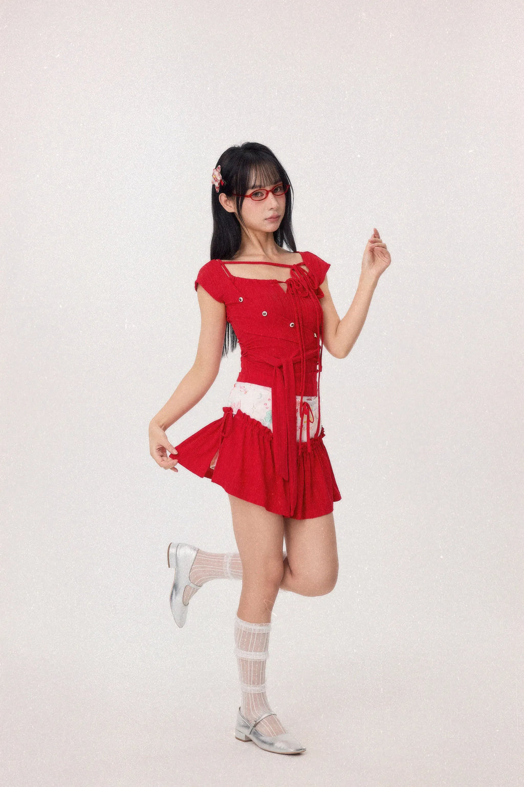 Dear Days Detachable Skorts (Red)