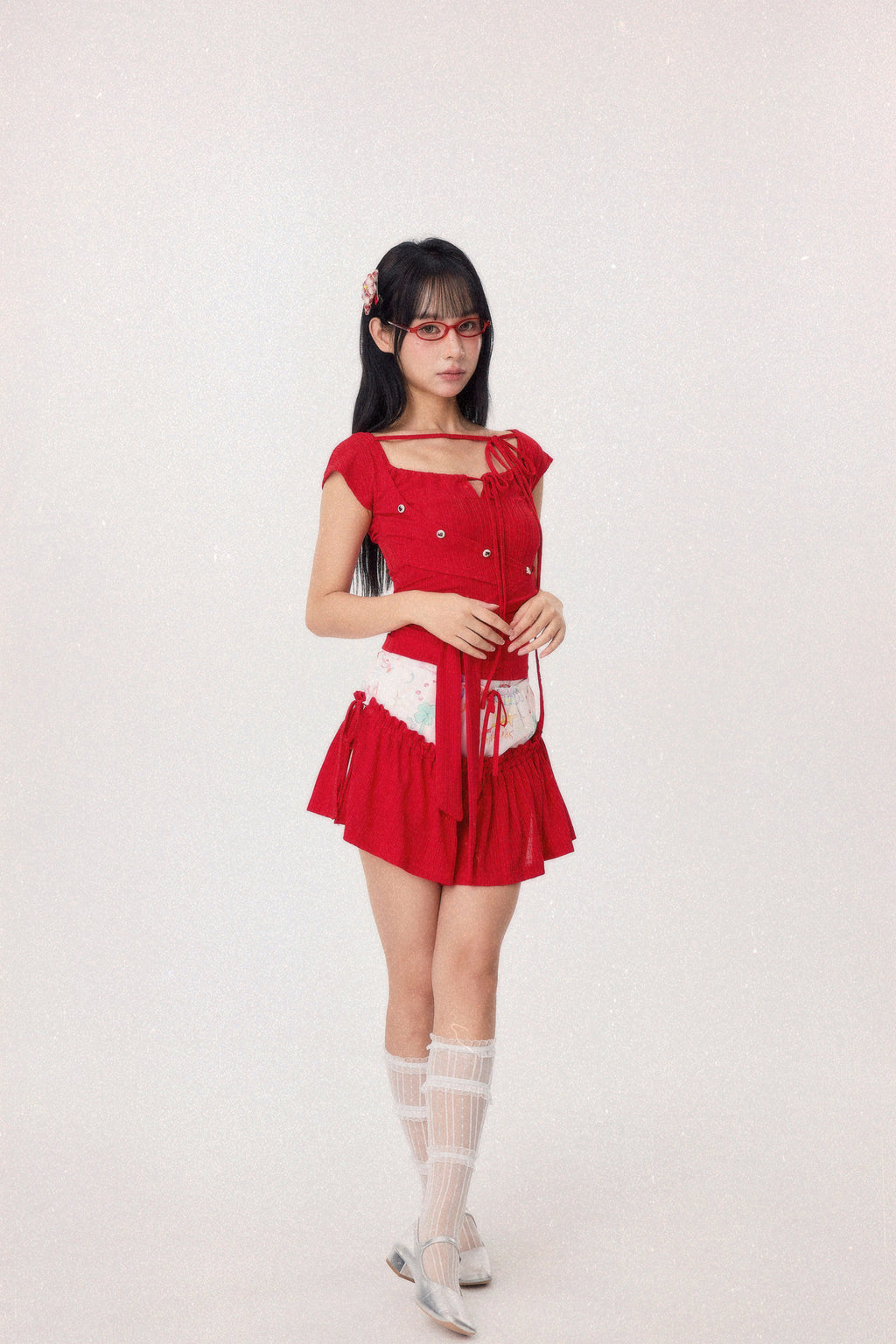 Dear Days Detachable Skorts (Red)