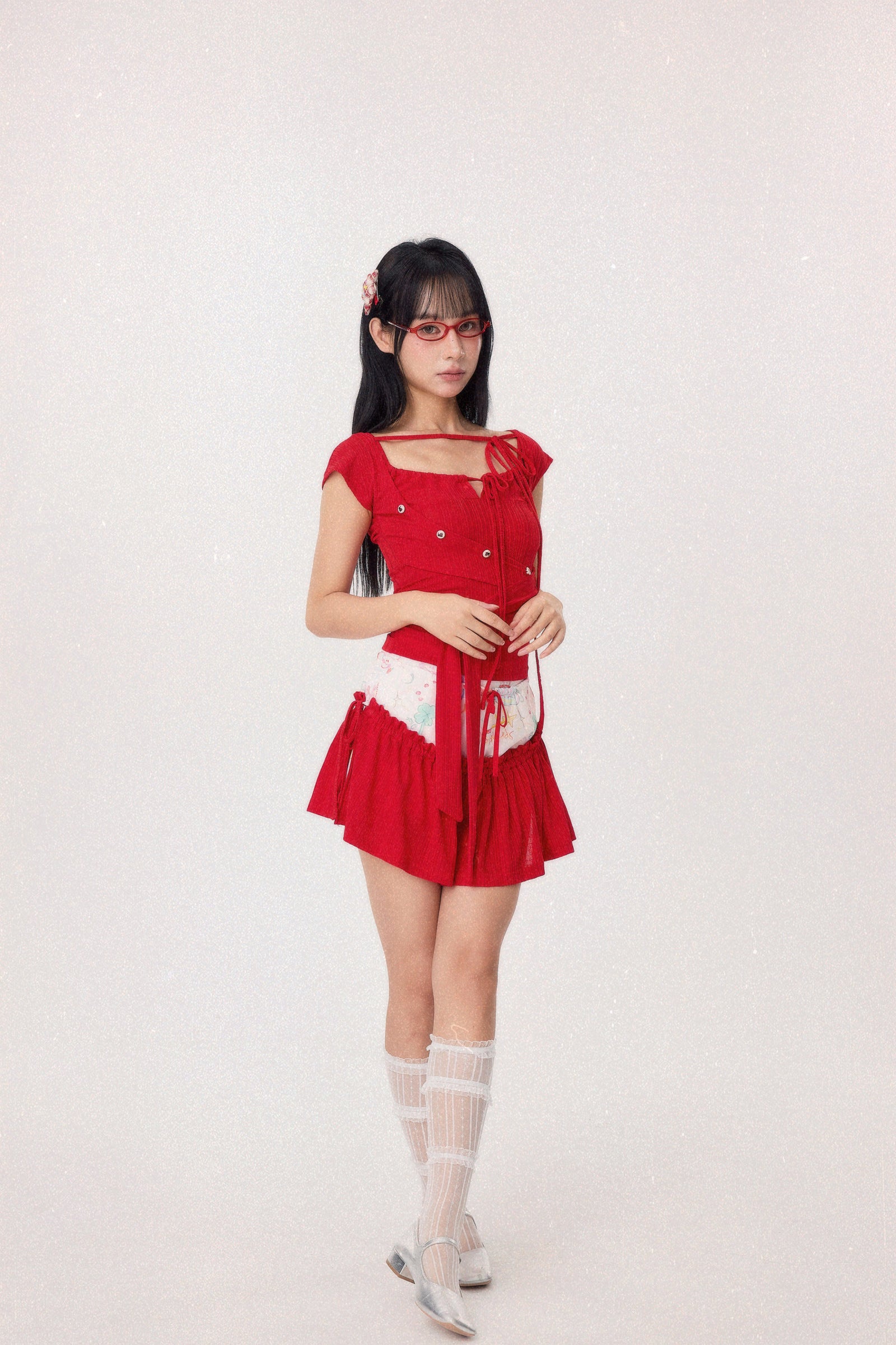 Dear Days Detachable Skorts (Red)