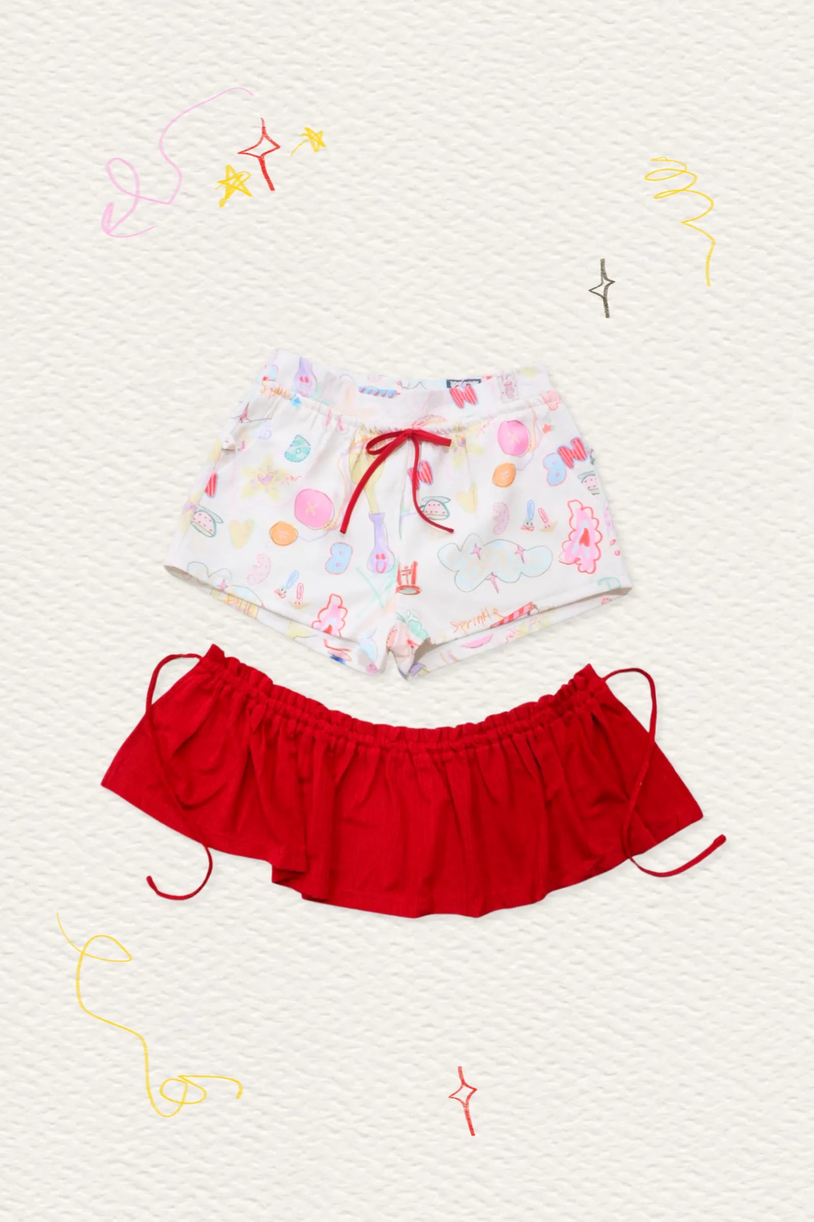 Dear Days Detachable Skorts (Red)