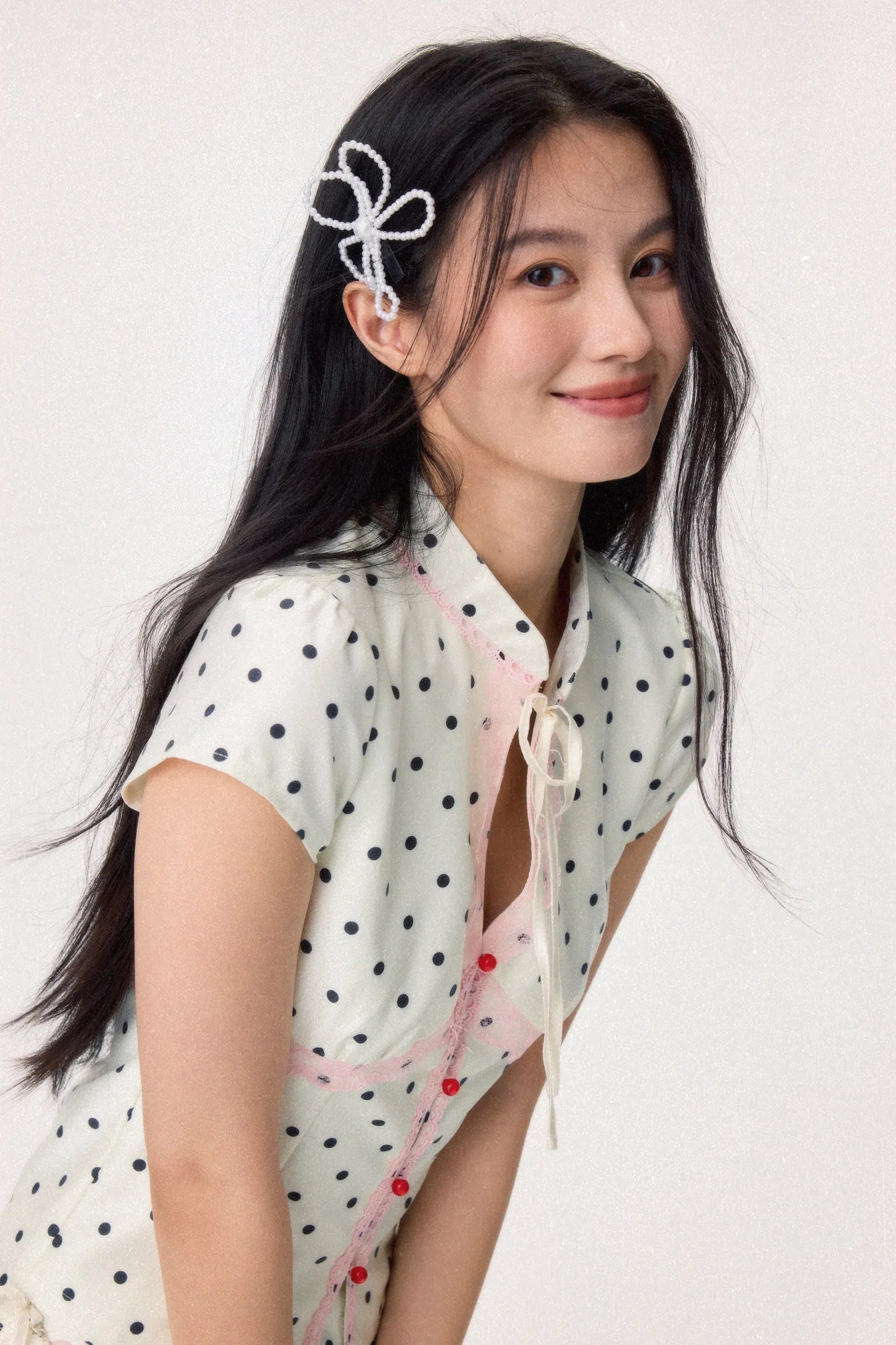 Sweetheart Cheongsam Top (White)