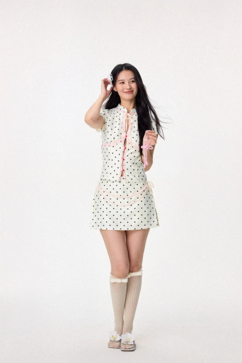 Sweetheart Cheongsam Top (White)