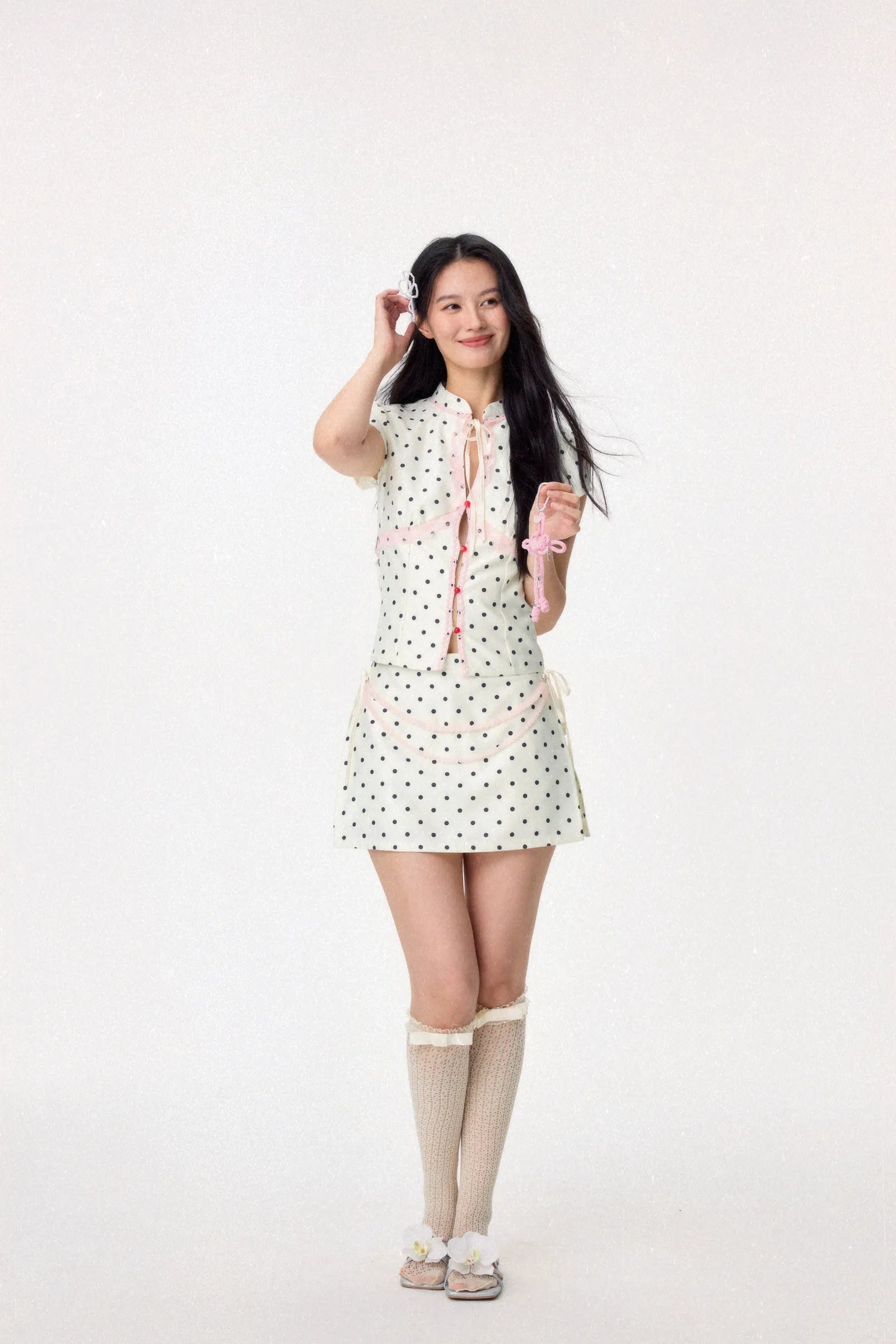 Sweetheart Cheongsam Top (White)