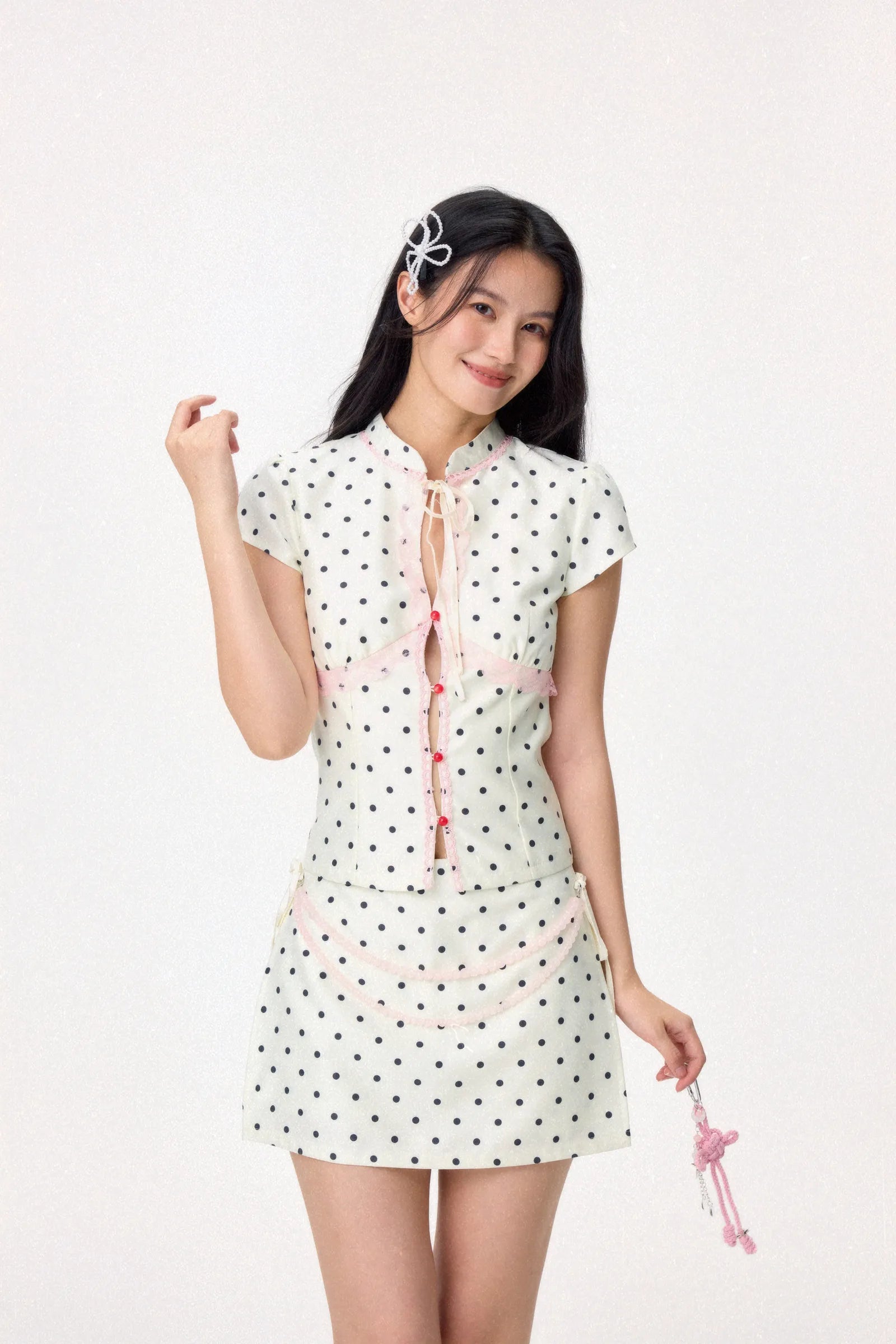 Sweetheart Cheongsam Top (White)
