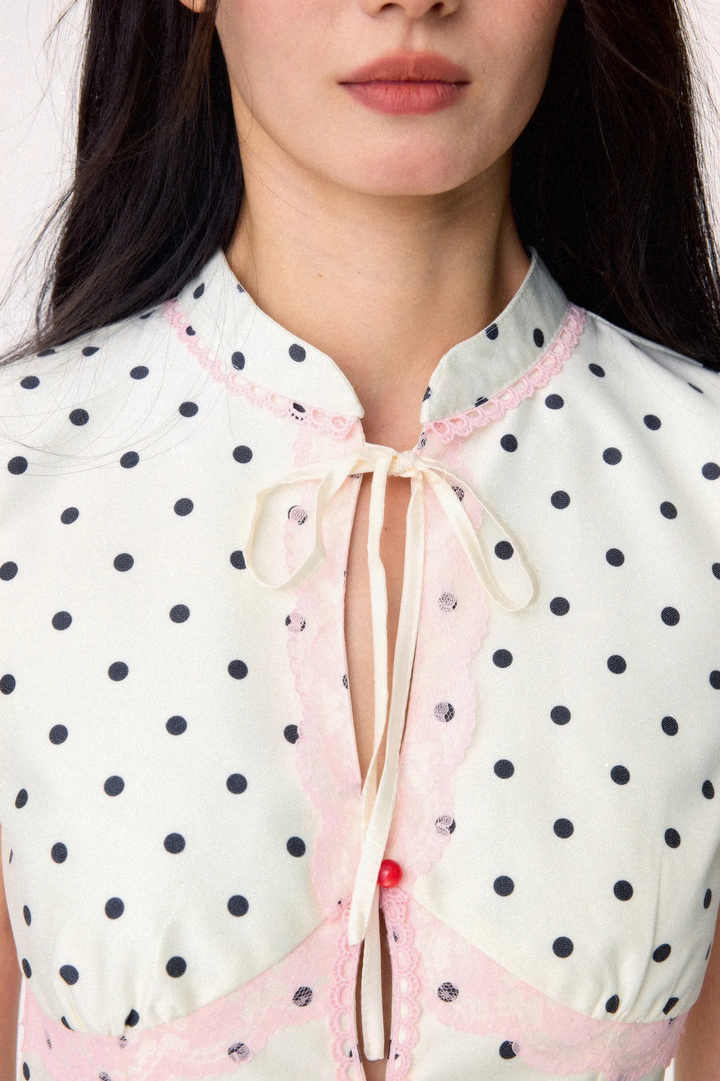 Sweetheart Cheongsam Top (White)