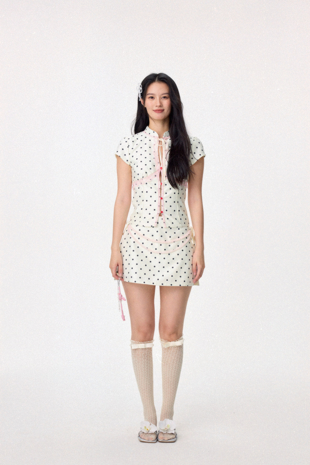 Sweetheart Cheongsam Top (White)