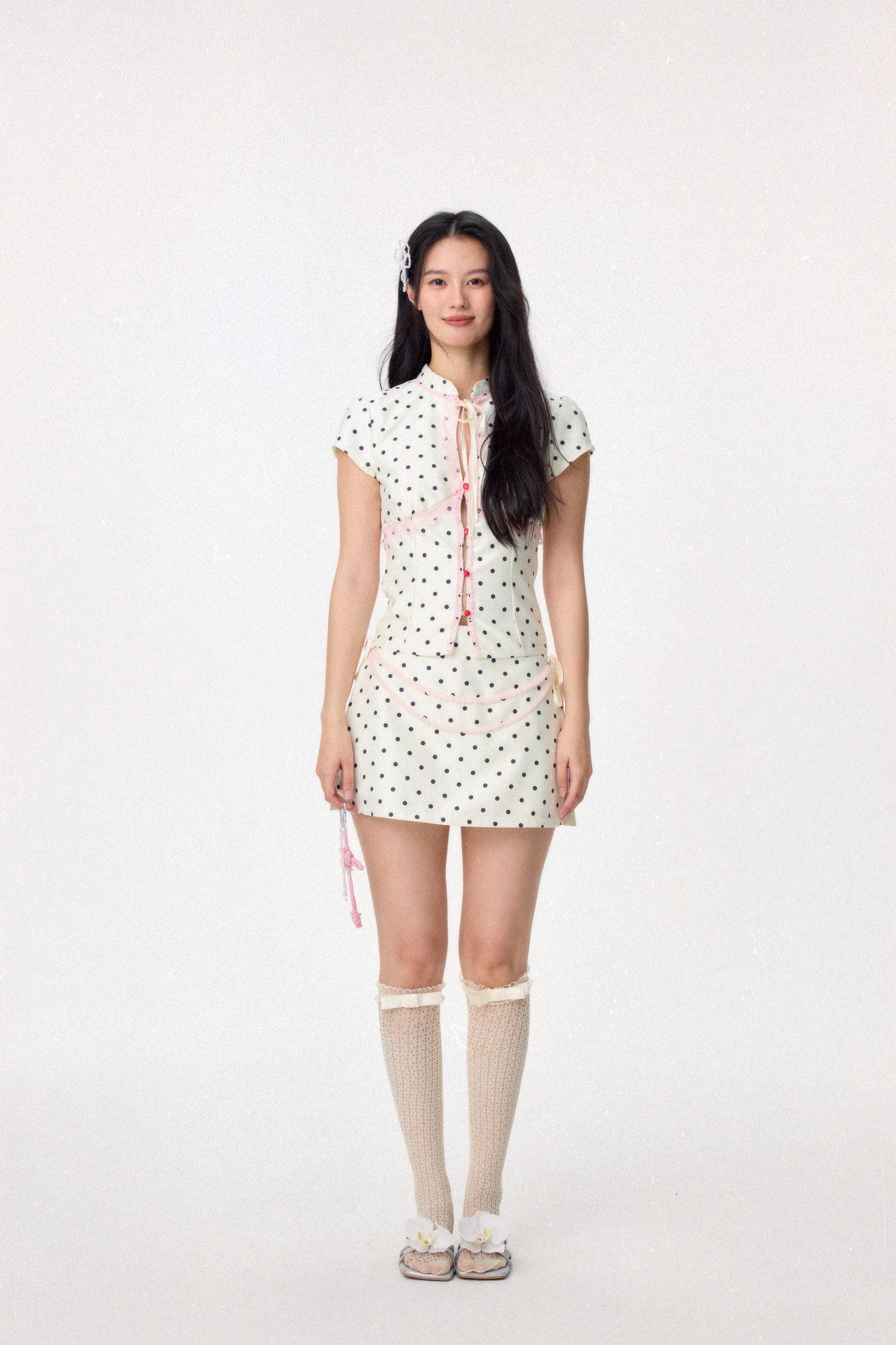 Sweetheart Cheongsam Top (White)