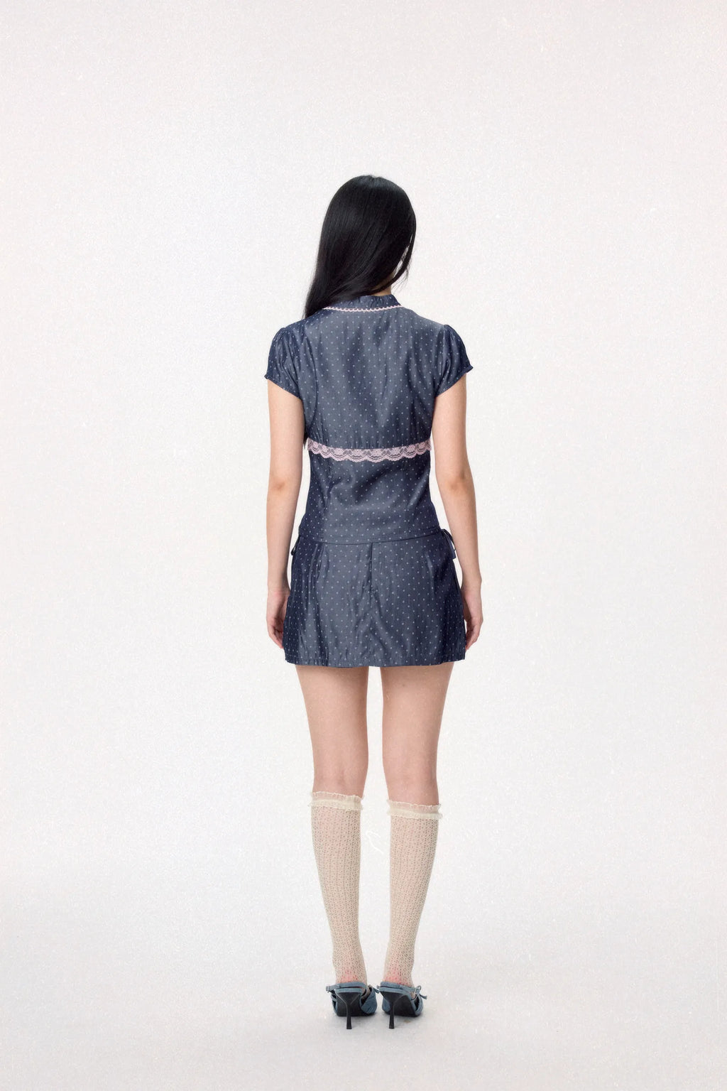 Sweetheart Cheongsam Top (Navy)