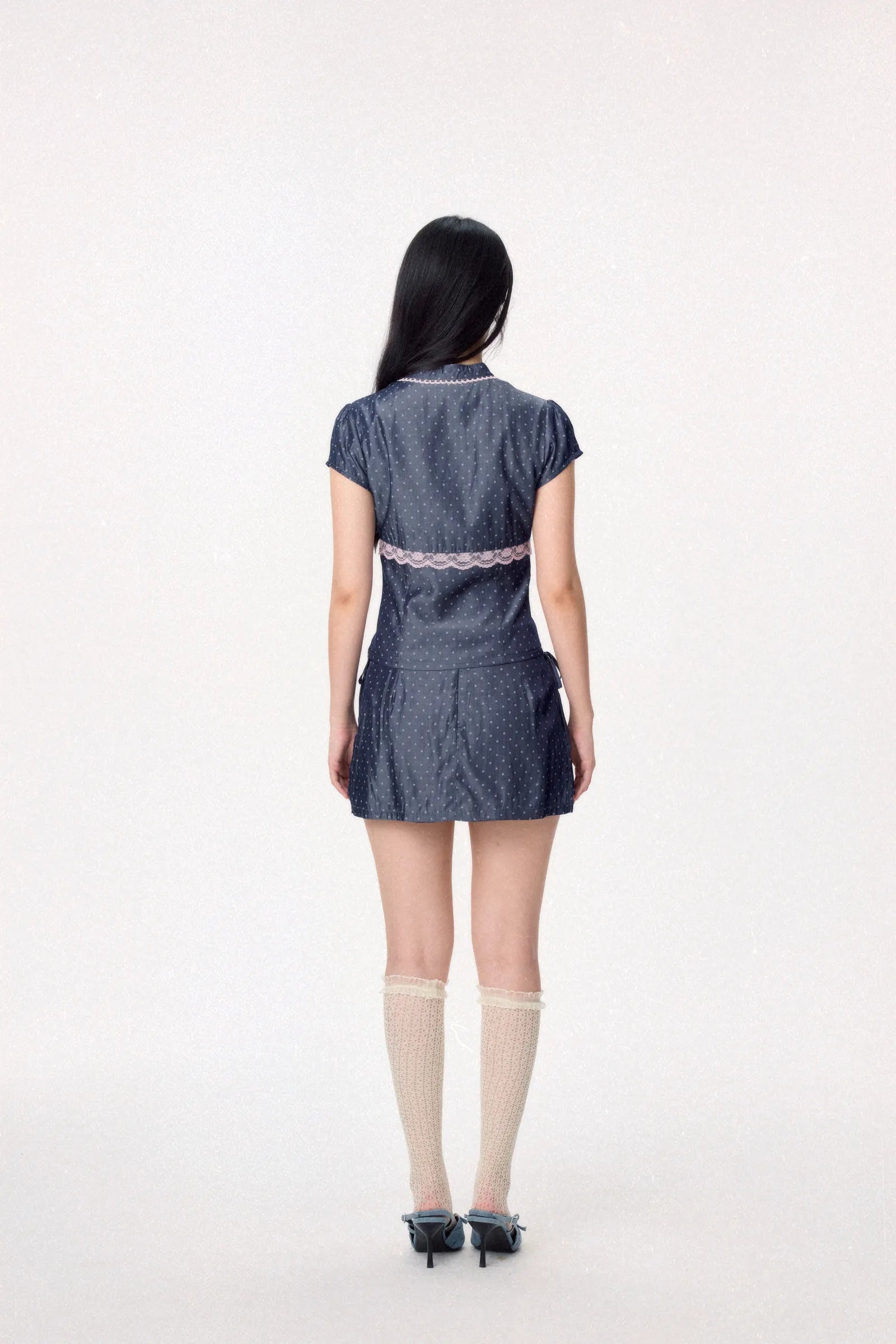Sweetheart Cheongsam Top (Navy)