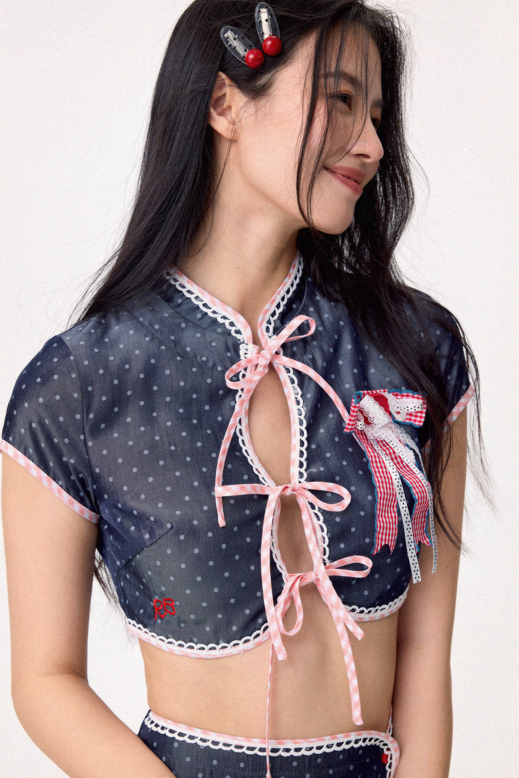 Dear Days Cheongsam Top (Navy)