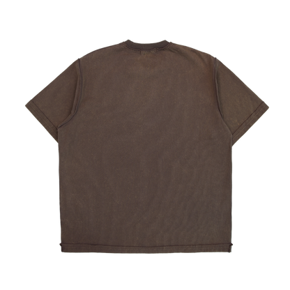 Raw Edge Washed Uniform T-Shirt Warm Brown