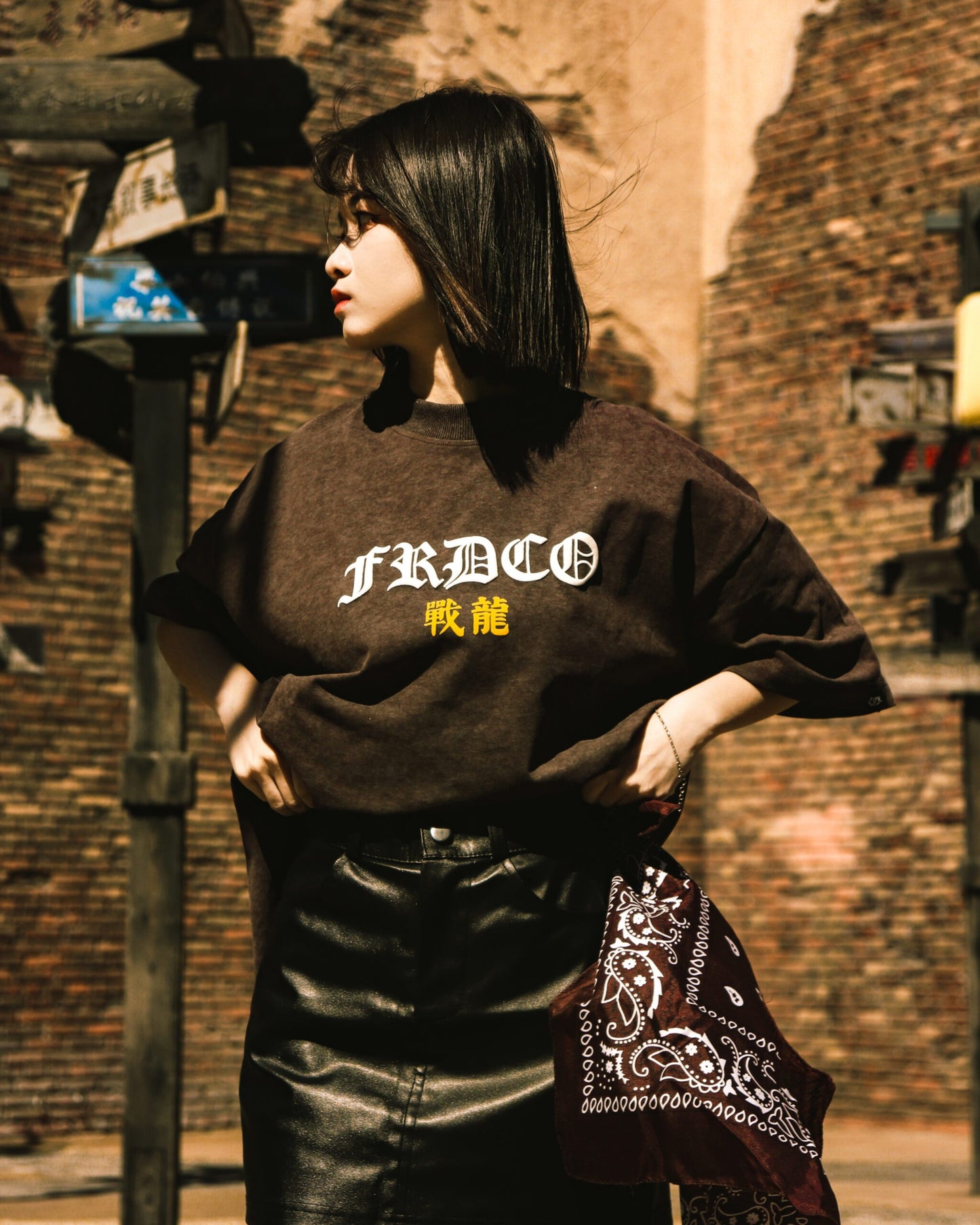 BATTLE DRAGON WASHED BROWN TEE