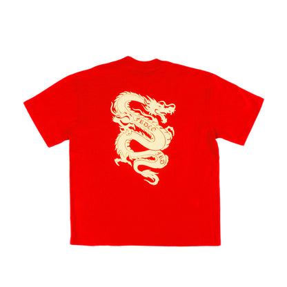 CNY24 DRAGON EMBOSSED RED TEE