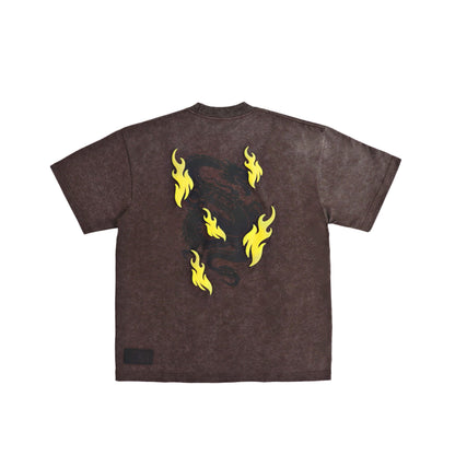 BATTLE DRAGON WASHED BROWN TEE