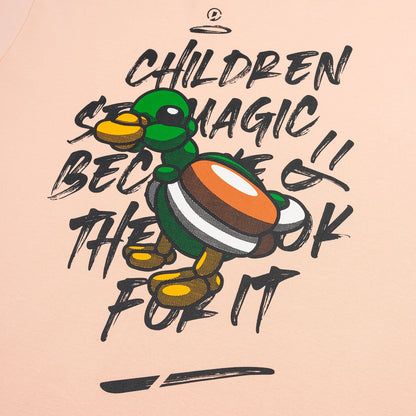 Balloon Duck Oversized Tee - Salmon Pink
