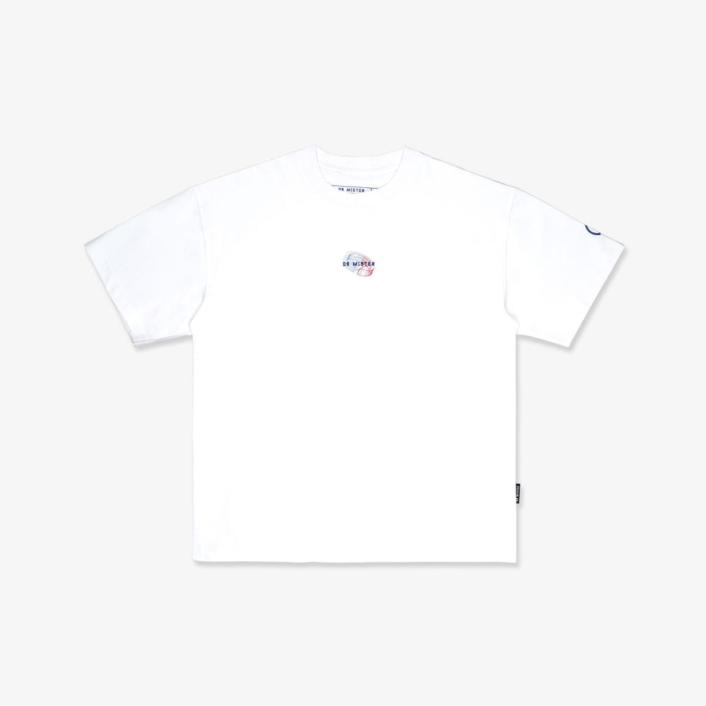 Blue Print Tee - White