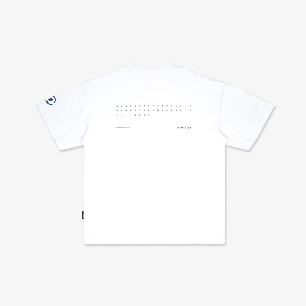Blue Print Tee - White