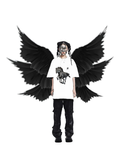 GHOST HORSE LOGO WHITE TEE