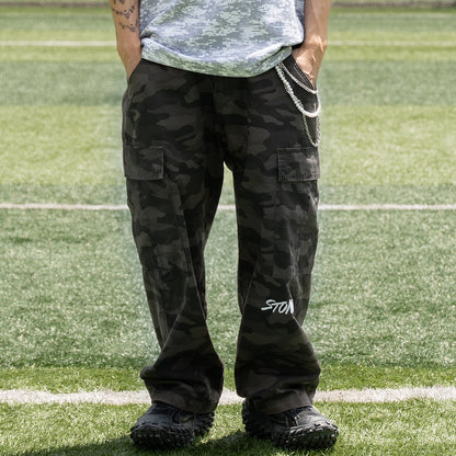 STONED & CO FORCE : Camo Cargo Black