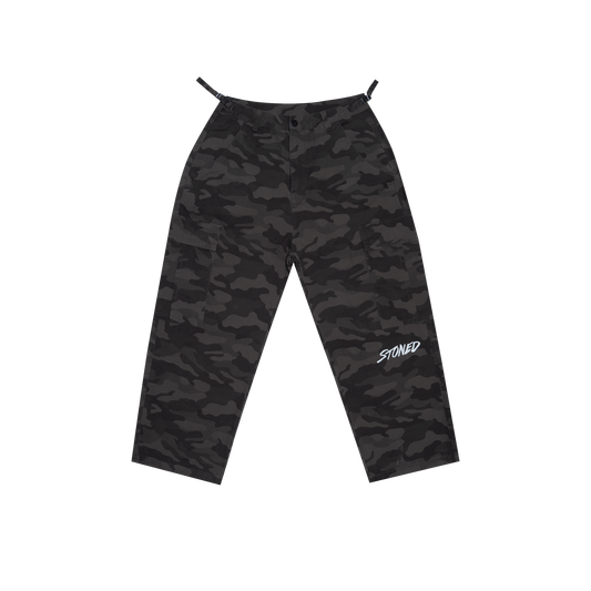 STONED & CO FORCE : Camo Cargo Black