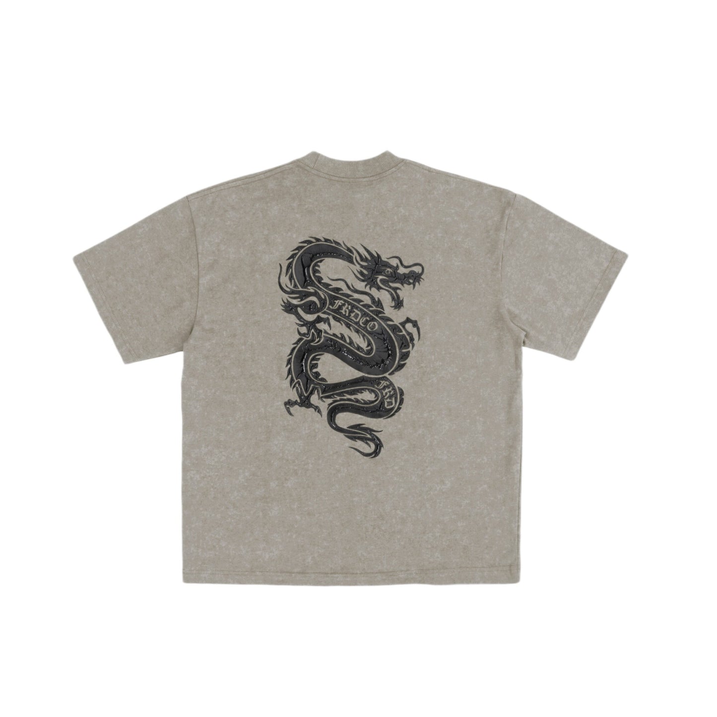 DARK DRAGON STONED WASH KHAKI TEE