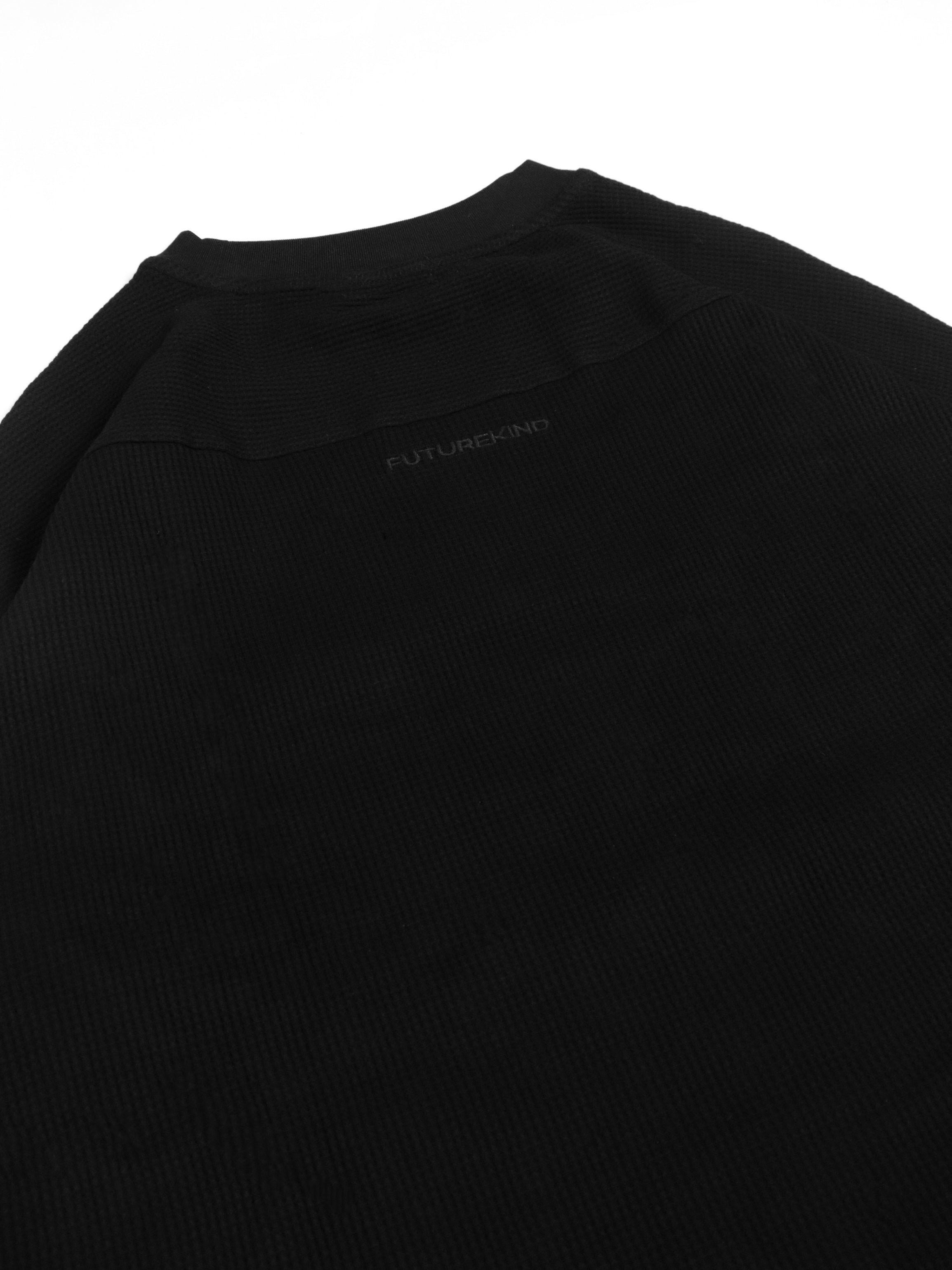 Waffle Structural Long Sleeve Black