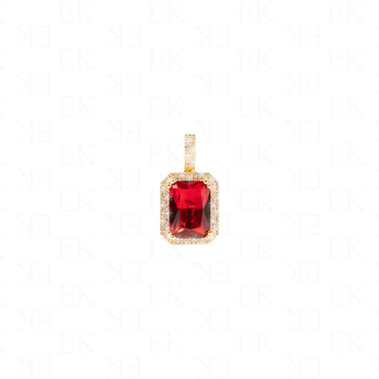 Red Sapphire Necklace Gold