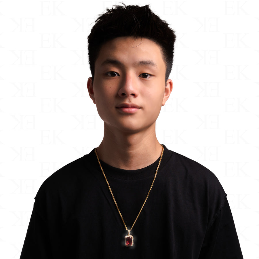 Red Sapphire Necklace Gold