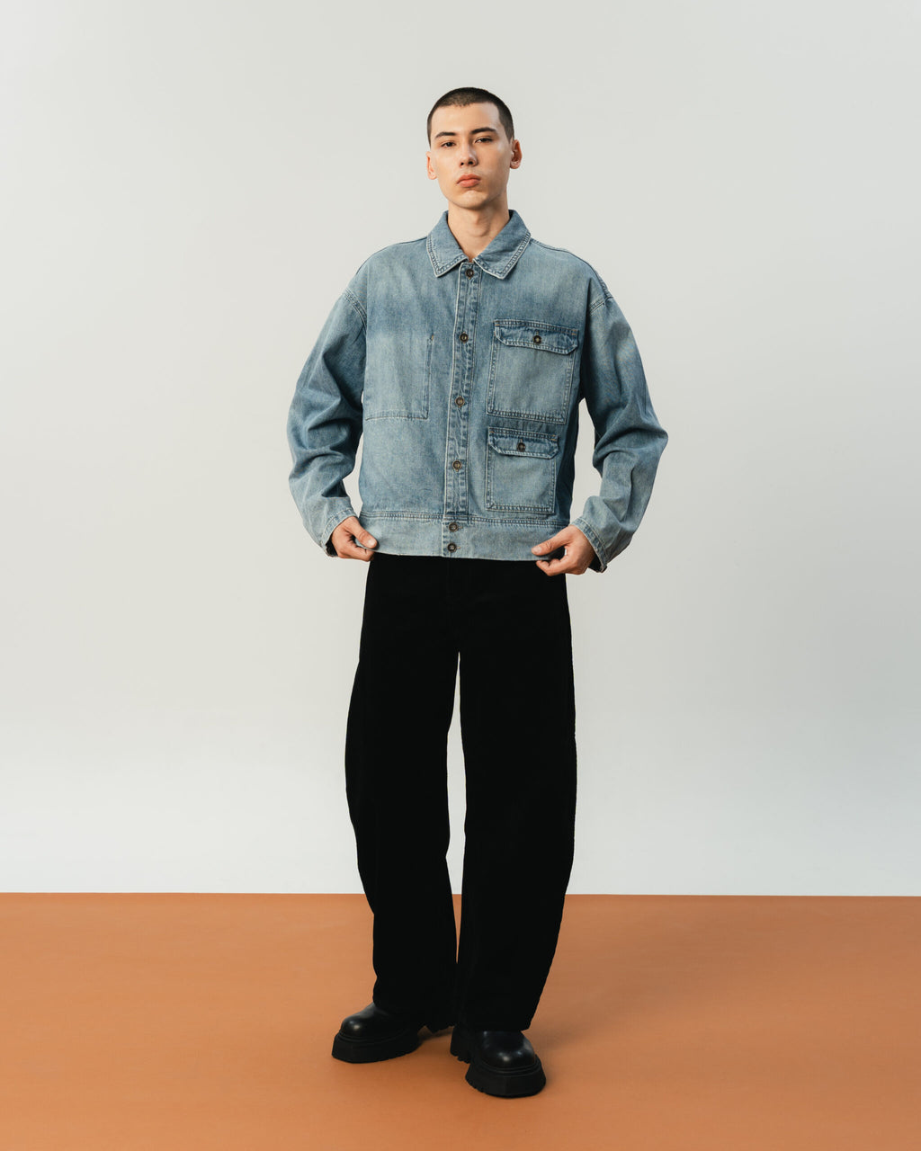 Classic Denim Button-Up Top