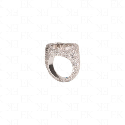 Heart Ring Iced Out Silver