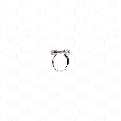 Dumbbell Ring Silver