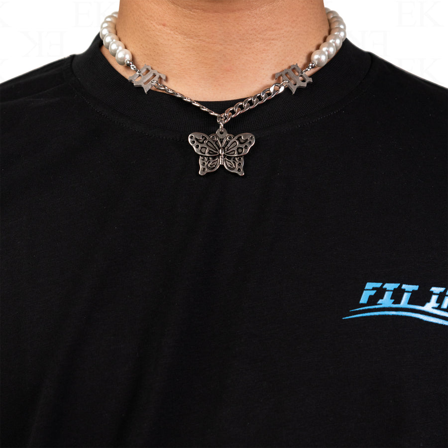 Pearl Beaded Butterfly Necklace