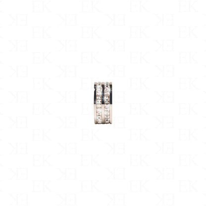 Double Iced Out Band Ring Silver