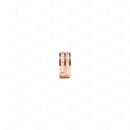 Double Iced Out Band Ring Rose Gold