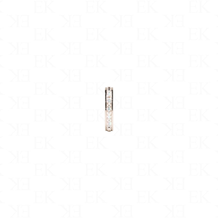 Single Iced Out Band Ring Silver