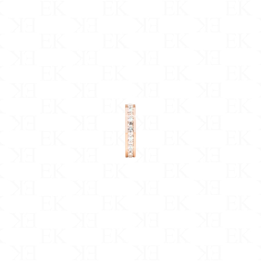 Single Iced Out Band Ring Rose Gold