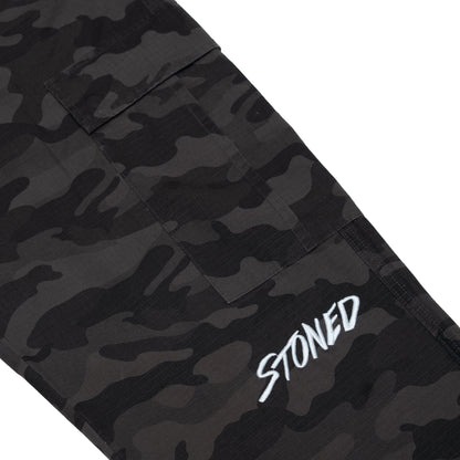 STONED & CO FORCE : Camo Cargo Black