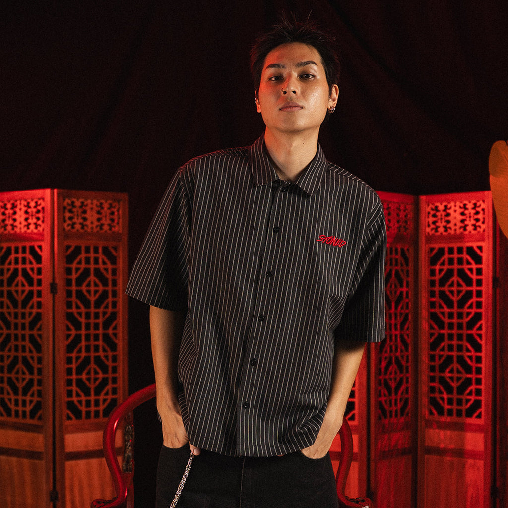 Dark Horse : Stripe Shirt S/S Black