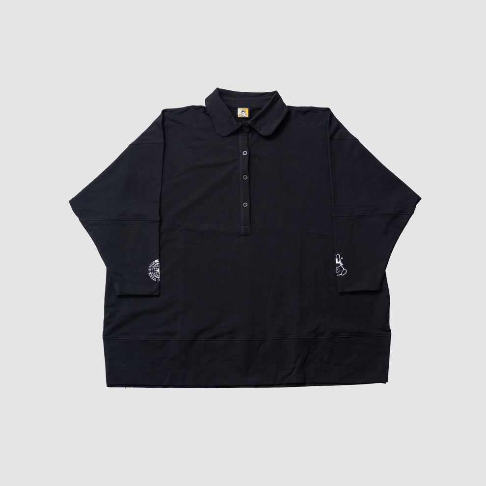 Collar Long Sleeve Shirt Black
