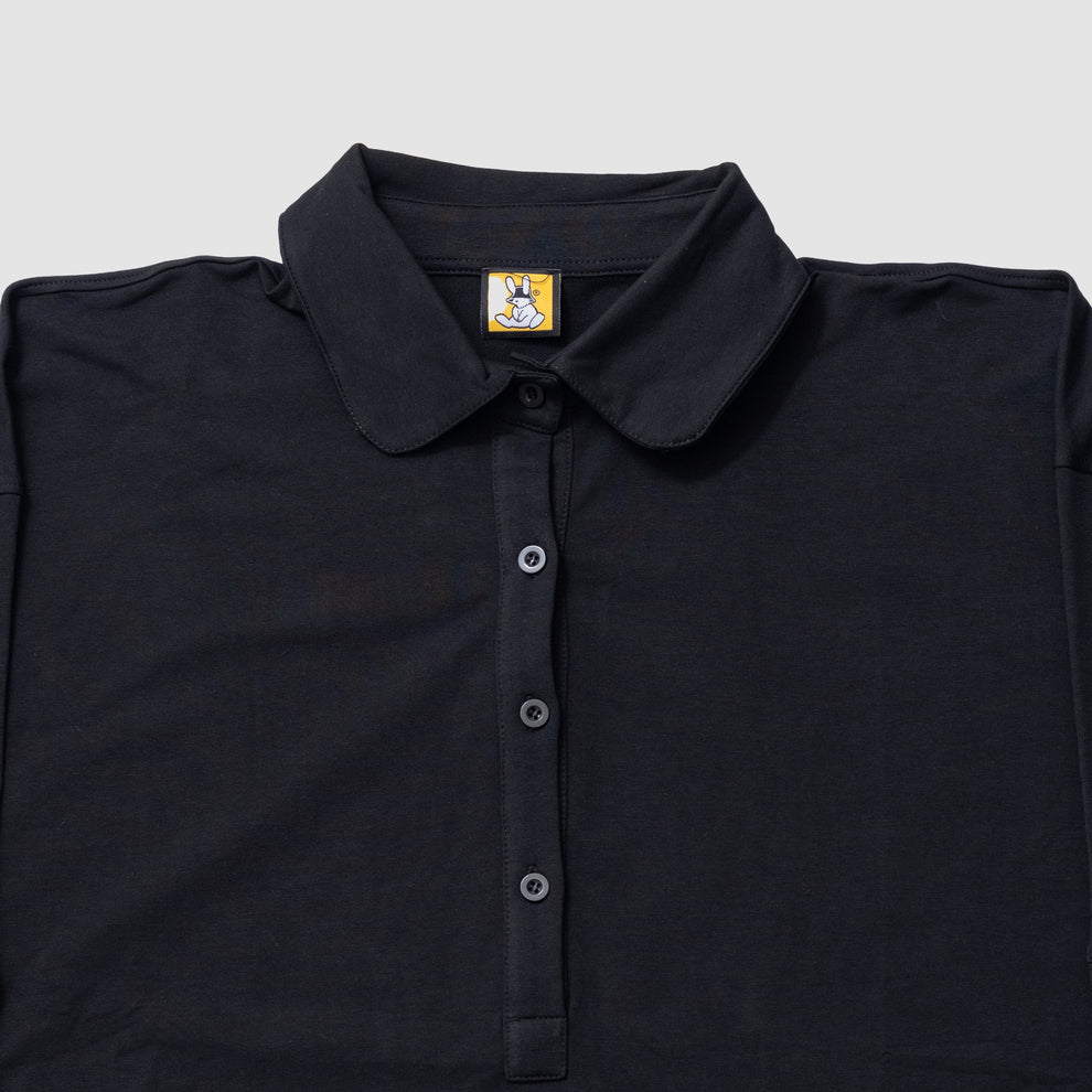 Collar Long Sleeve Shirt Black