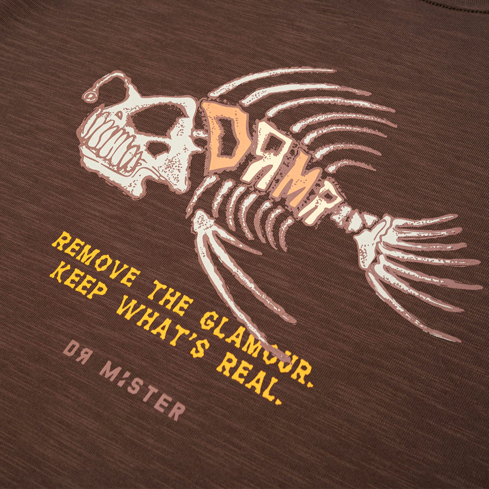 Fish Bone Slub Tee - Brown