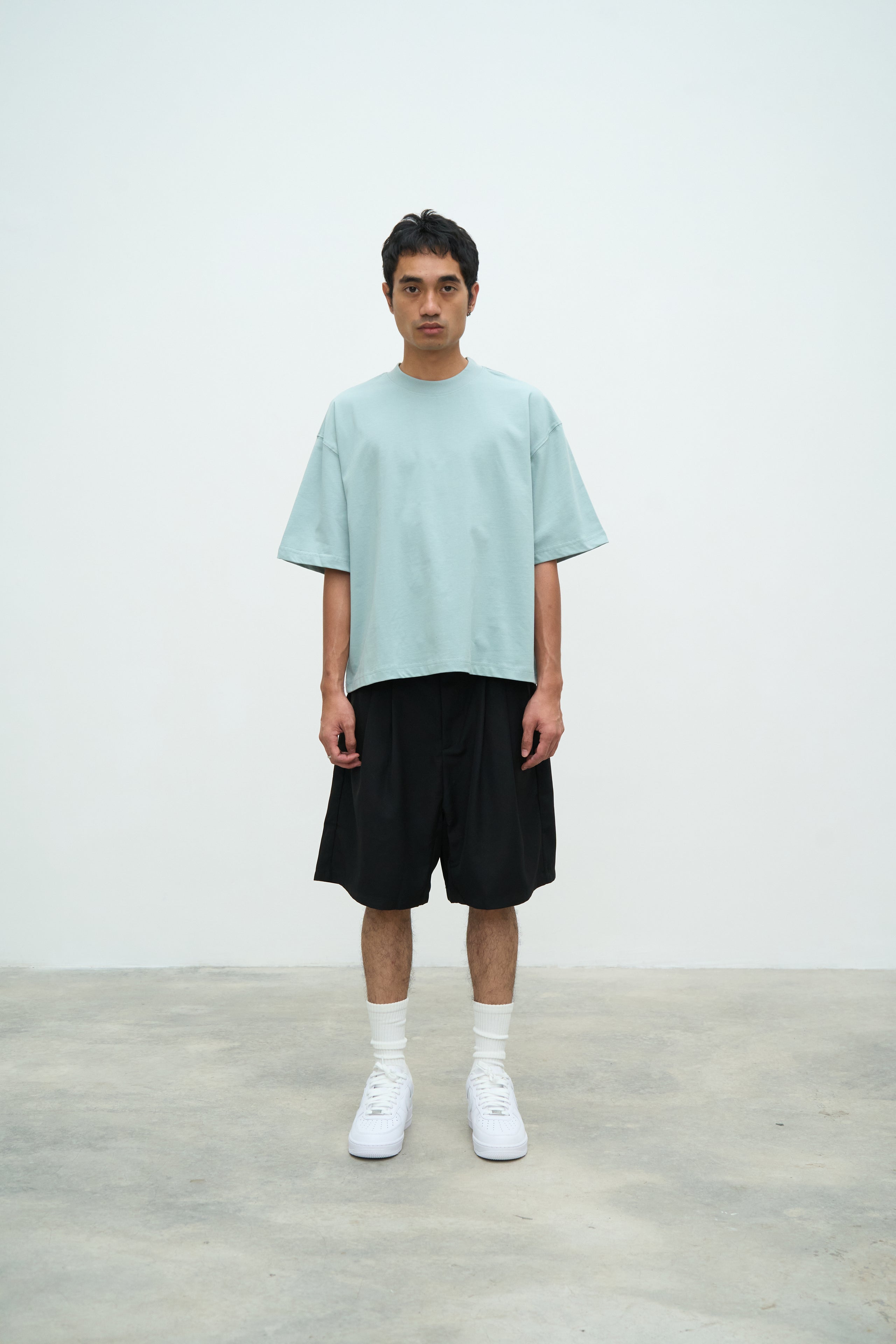 ESSENTIAL CROP TEE - HAZE BLUE