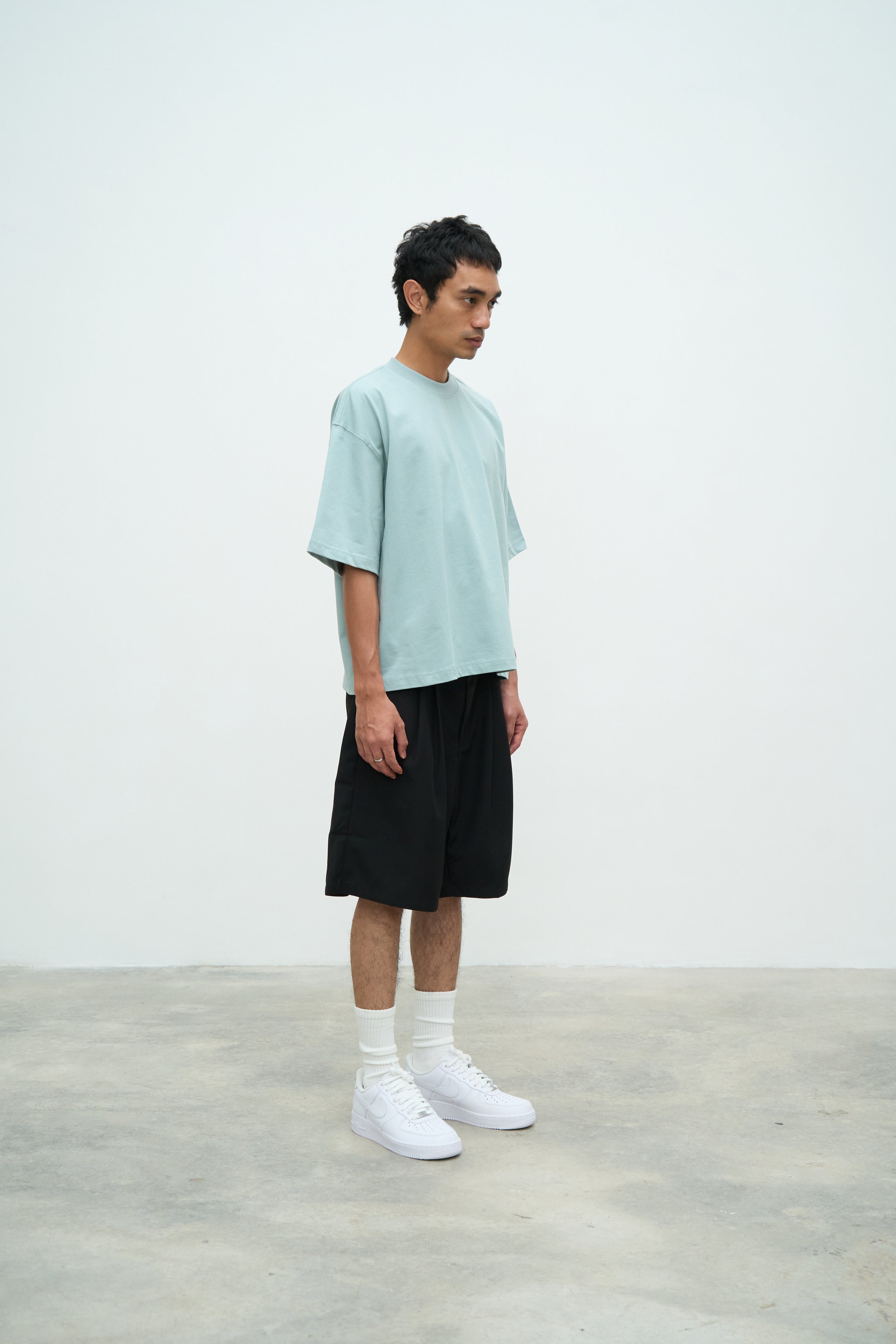 ESSENTIAL CROP TEE - HAZE BLUE