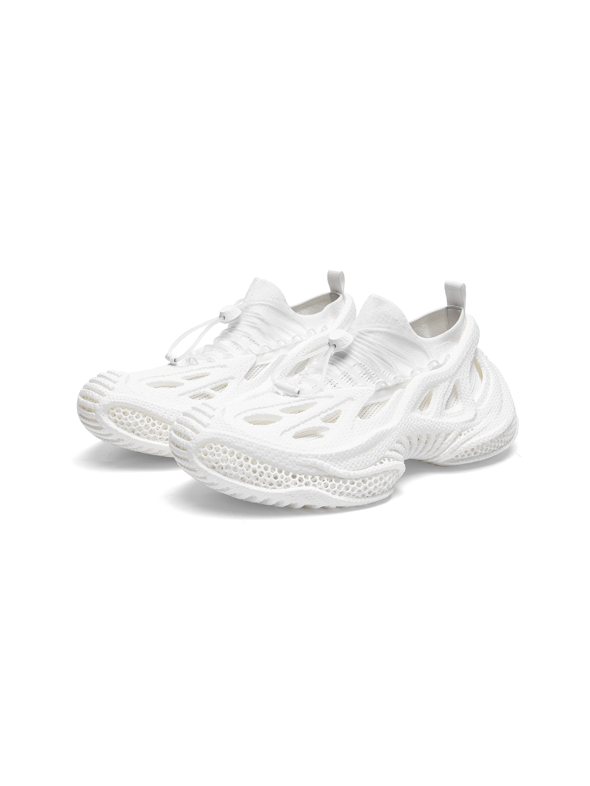 Hybrid 3D Printed Sneaker with Mesh Insole White